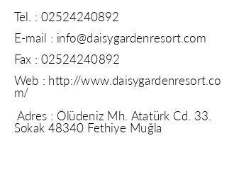 Daisy Garden Resort Hotel iletiim bilgileri